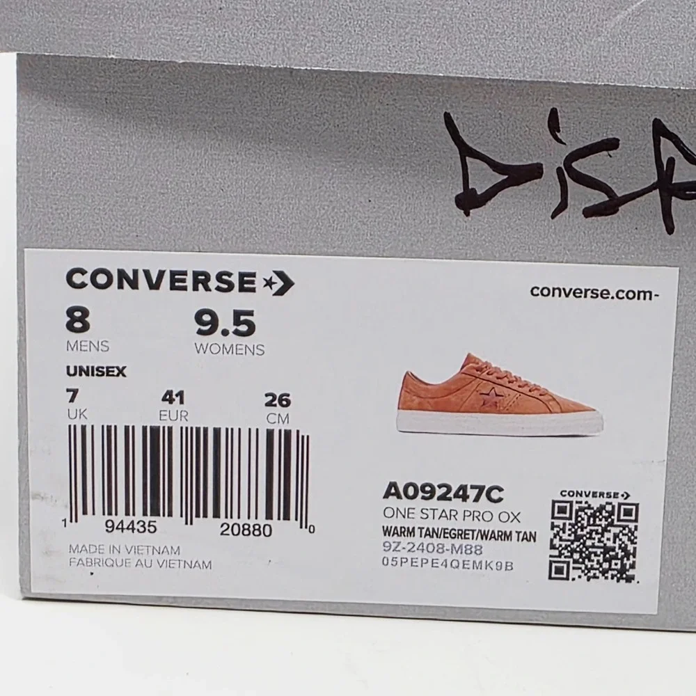 Converse One Star Pro Nubuck Warm Tan & Egret Skate Shoes Mens 8‎ Womens 9.5 - Picture 7 of 7